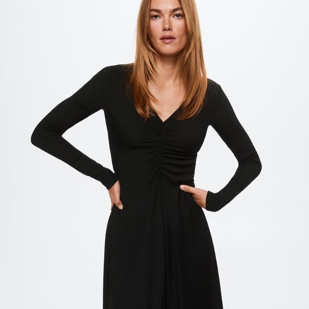 NWT Mango (MNG) Long Sleeve Midi Dress